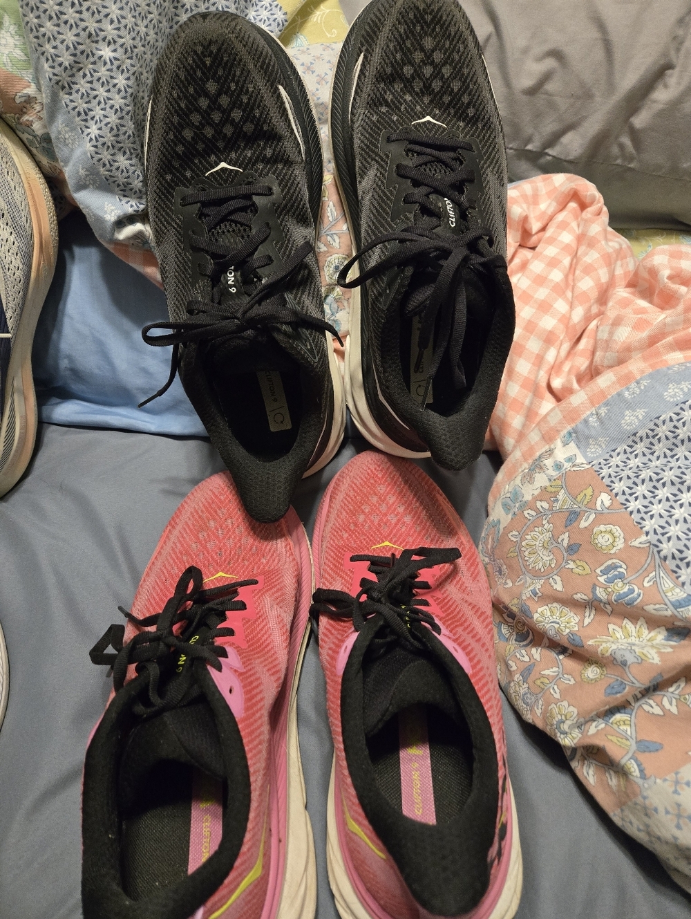 Hoka Women's Running Shoes in Black and Pink